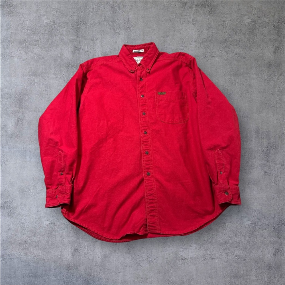 Woolrich button up shirt men size large red